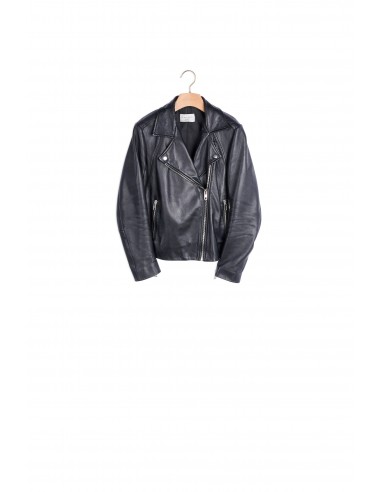 Blouson biker en cuir pas chere