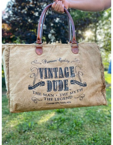 Sac L "Vintage DUDE" Tabac Economisez 